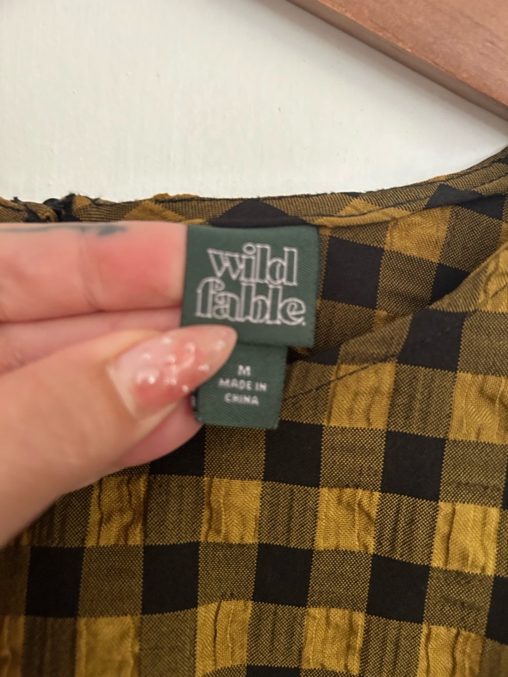 Wild Fable Gingham Babydoll Puff Sleeve Dress Size Medium - Picture 3 of 3